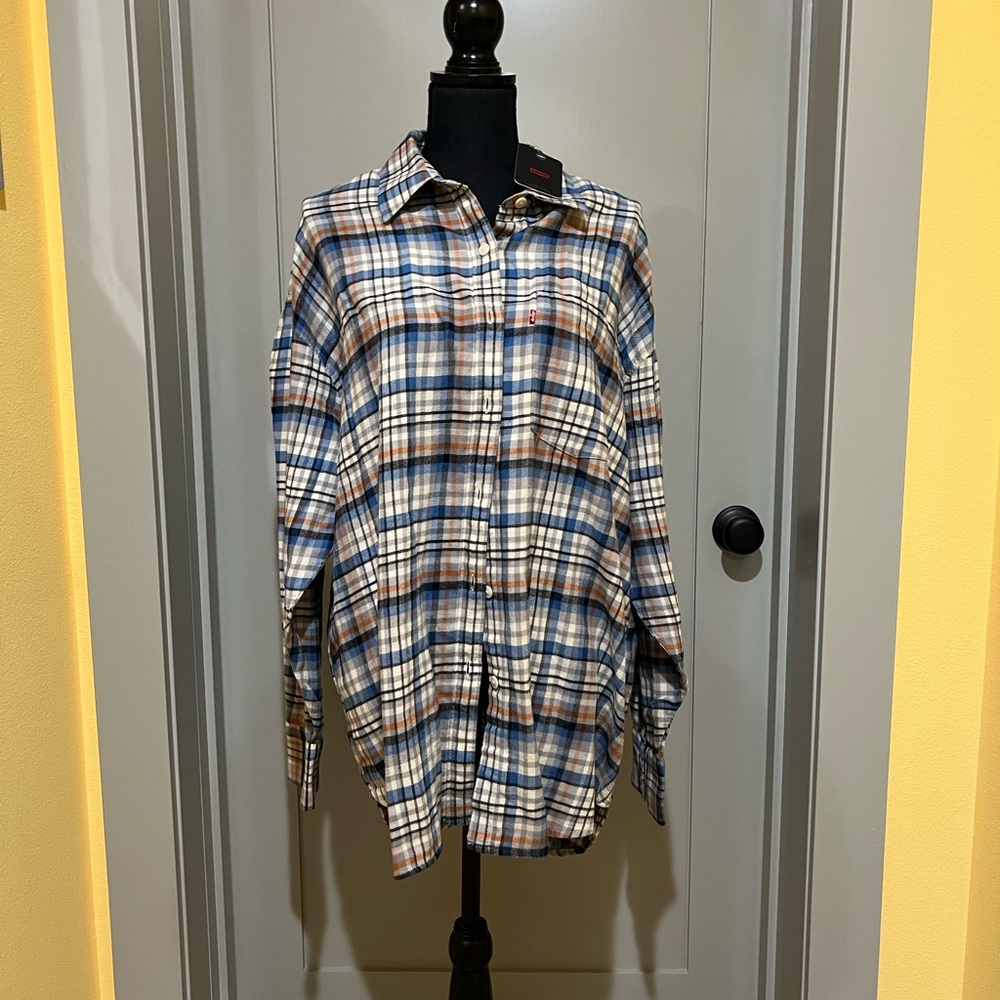 Levi's Blue and Brown Casual Button Down Shirt